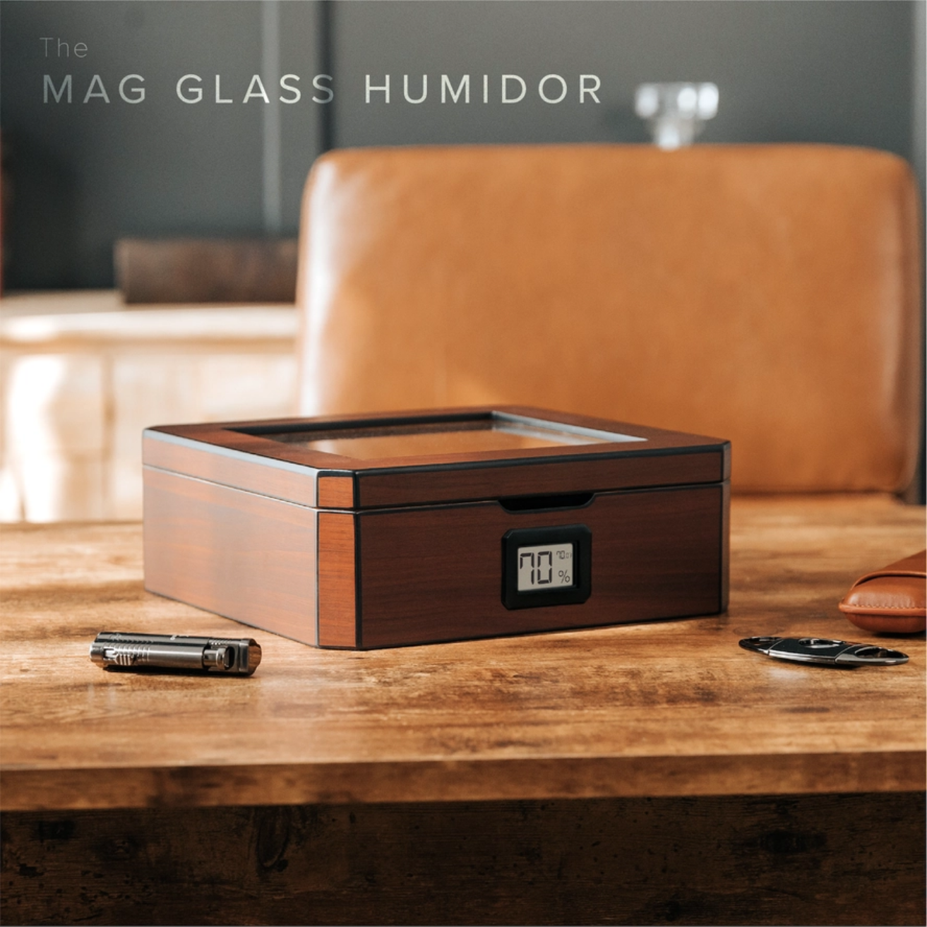 Mag Humidor Walnut Finish