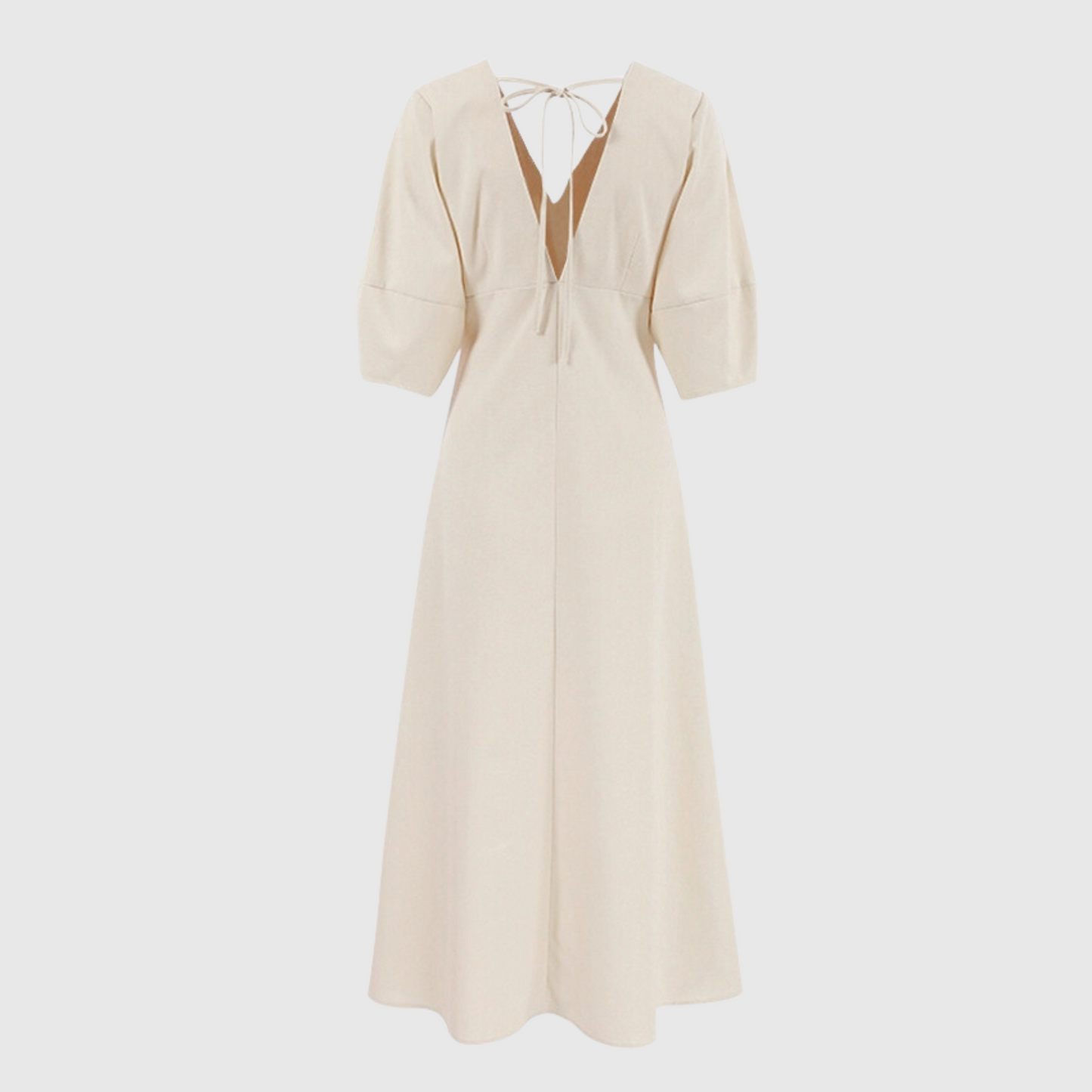 French Puff Sleeve Backless Dress