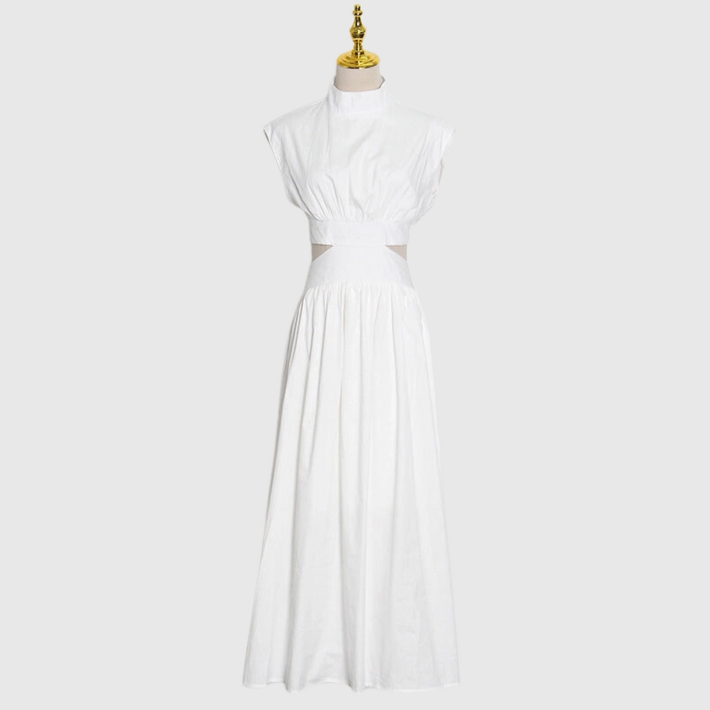 Sleeveless Hollow Collar Maxi Dress