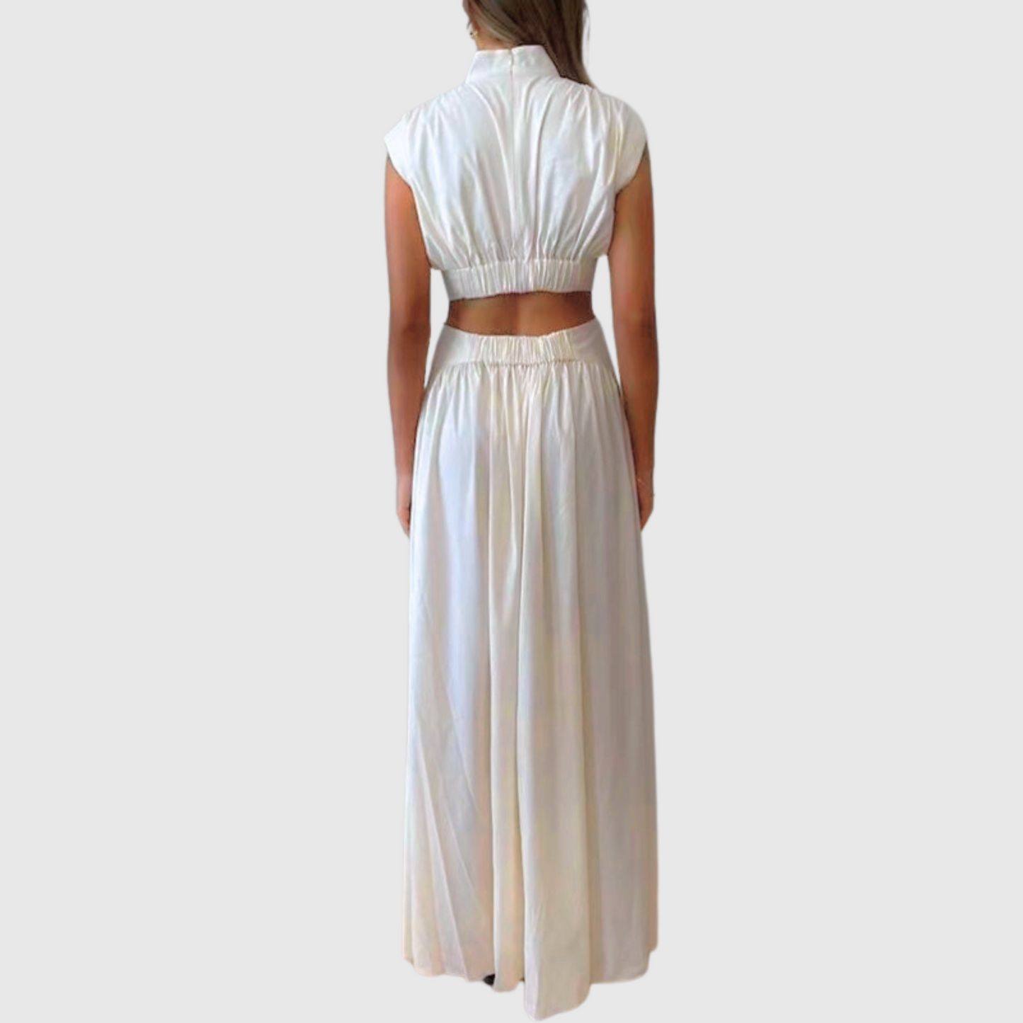 Sleeveless Hollow Collar Maxi Dress