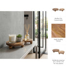 Brown Mango Wood Round Risers - Trays Set of 2