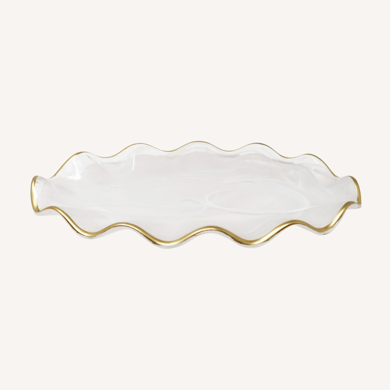 White Alabaster Oval Tray