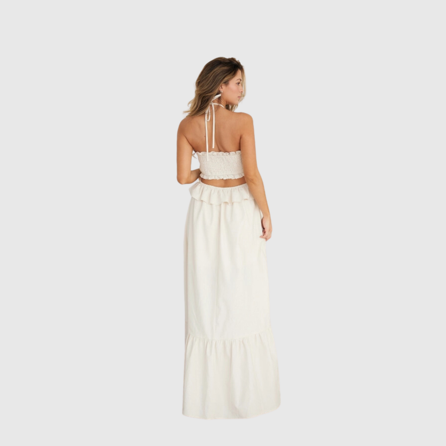 Cut-out Ruffled Maxi Dress