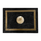 Marble Decorative Box with Removable Lid - Black, 7 in.