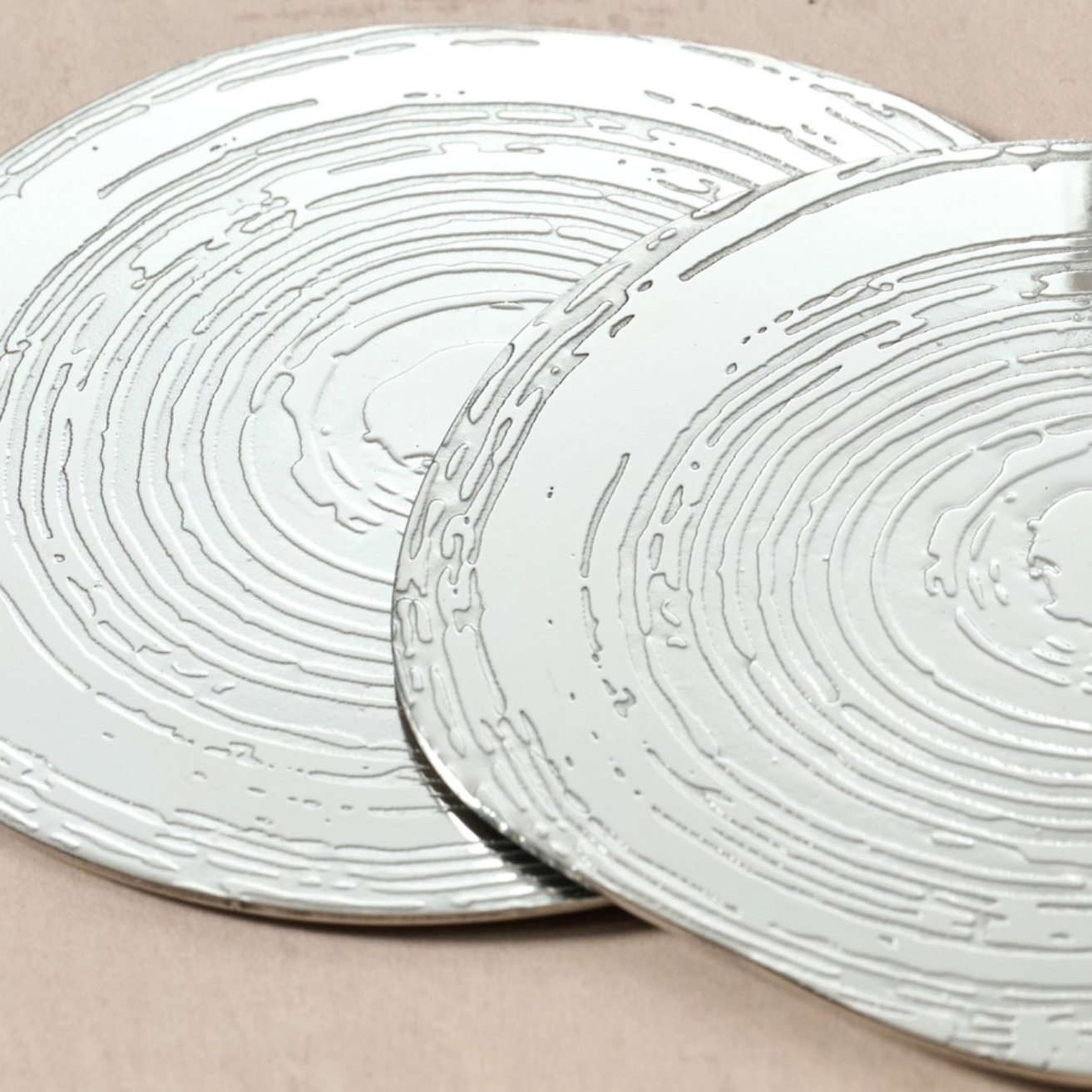 Tree Rings Steel Coasters - Set of 4