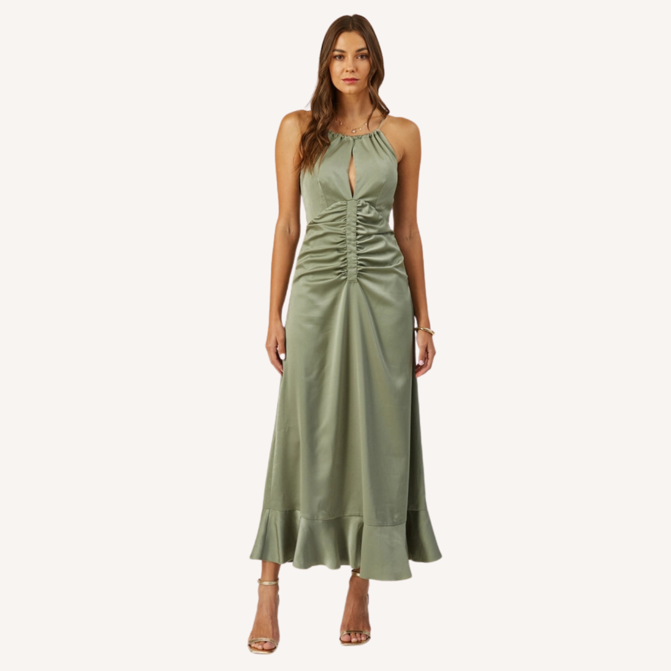 Arya Cinched Front Halter Dress