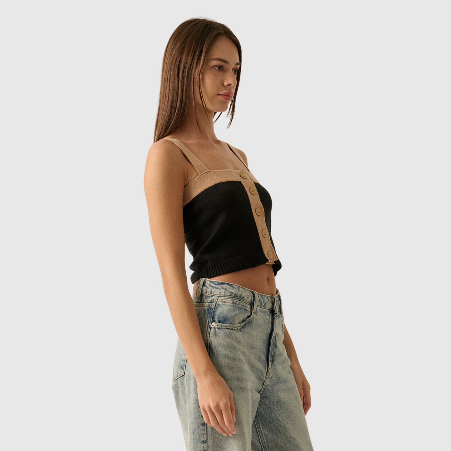 Colorblock Cropped Top