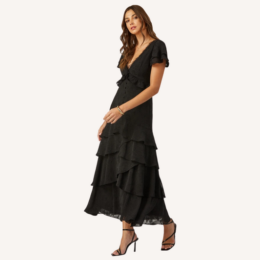 Aubrey Tiered Burnout Maxi Dress