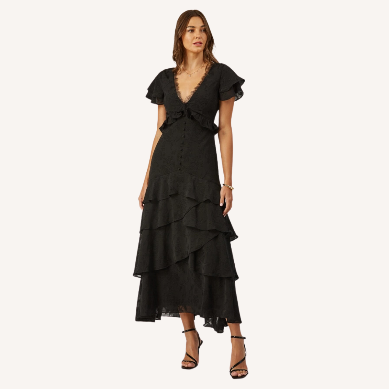 Aubrey Tiered Burnout Maxi Dress