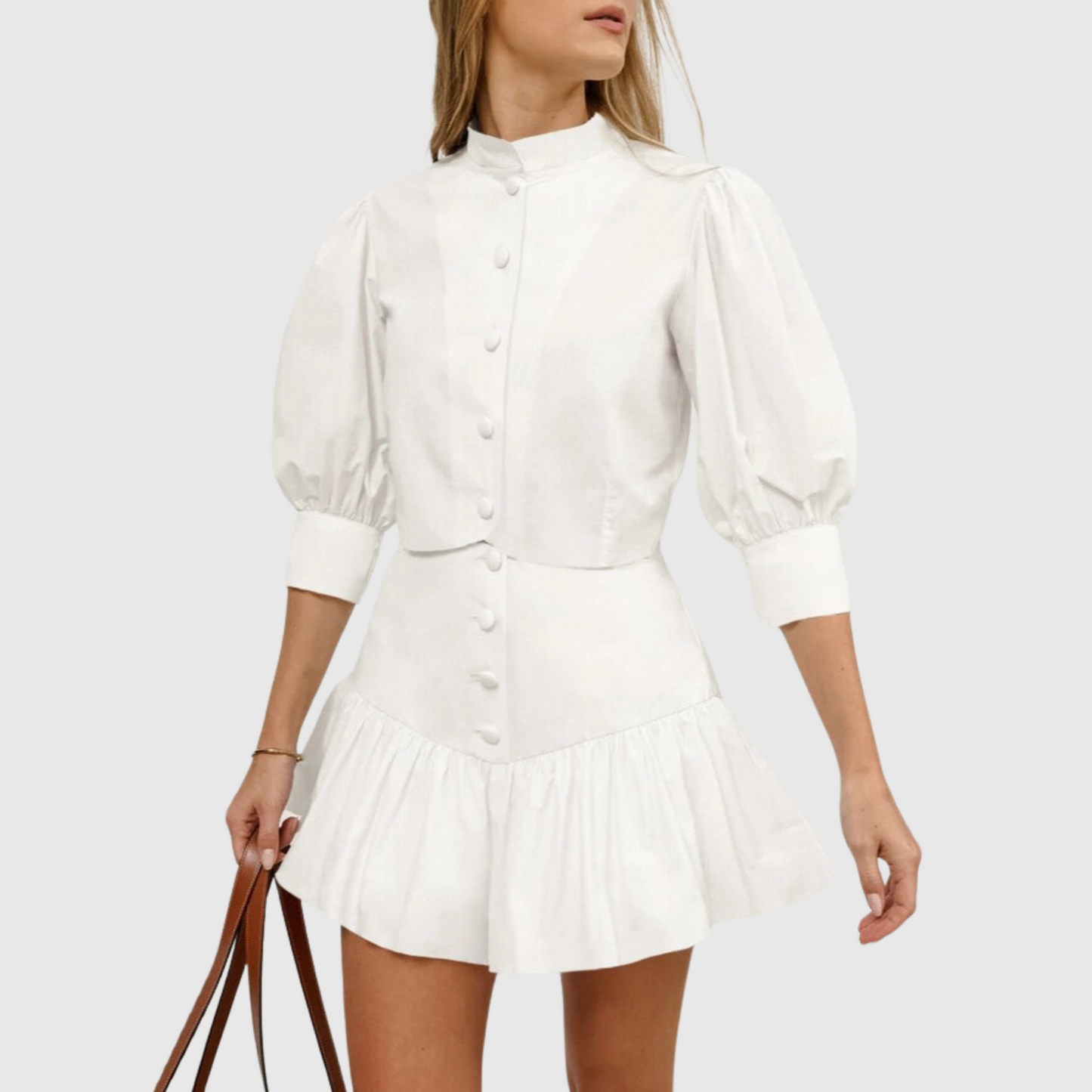 Slight Sheer Top High-Waisted Skirt Set