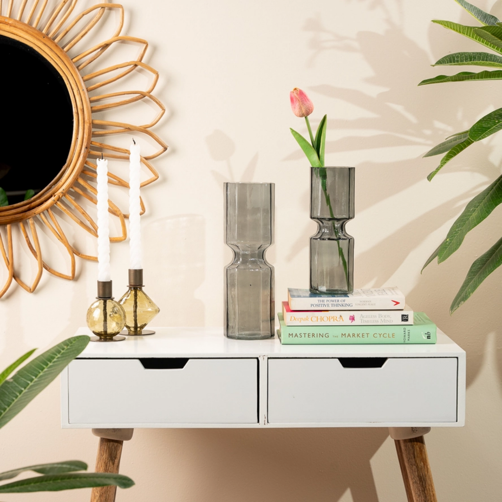 Elle Fluted Vase Smoke