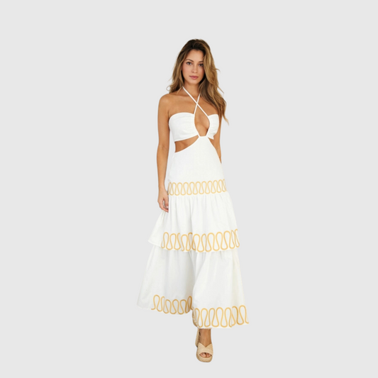 Cut-out Halter Maxi Dress