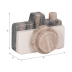 Decorative Figurine - Multicolor Marble Camera Shape, 5 in.