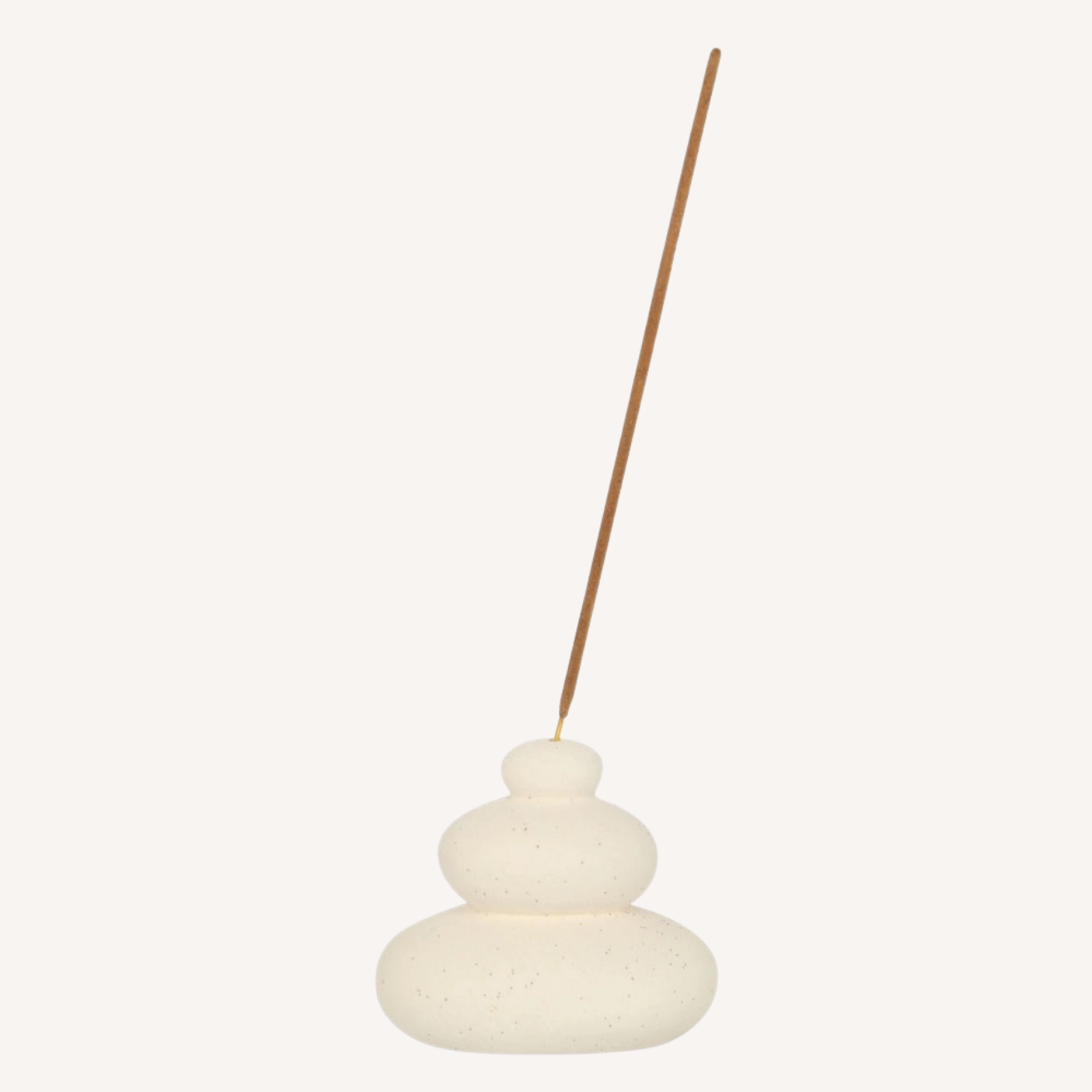 Cream Speckle Balancing Stone Incense Stick Holder