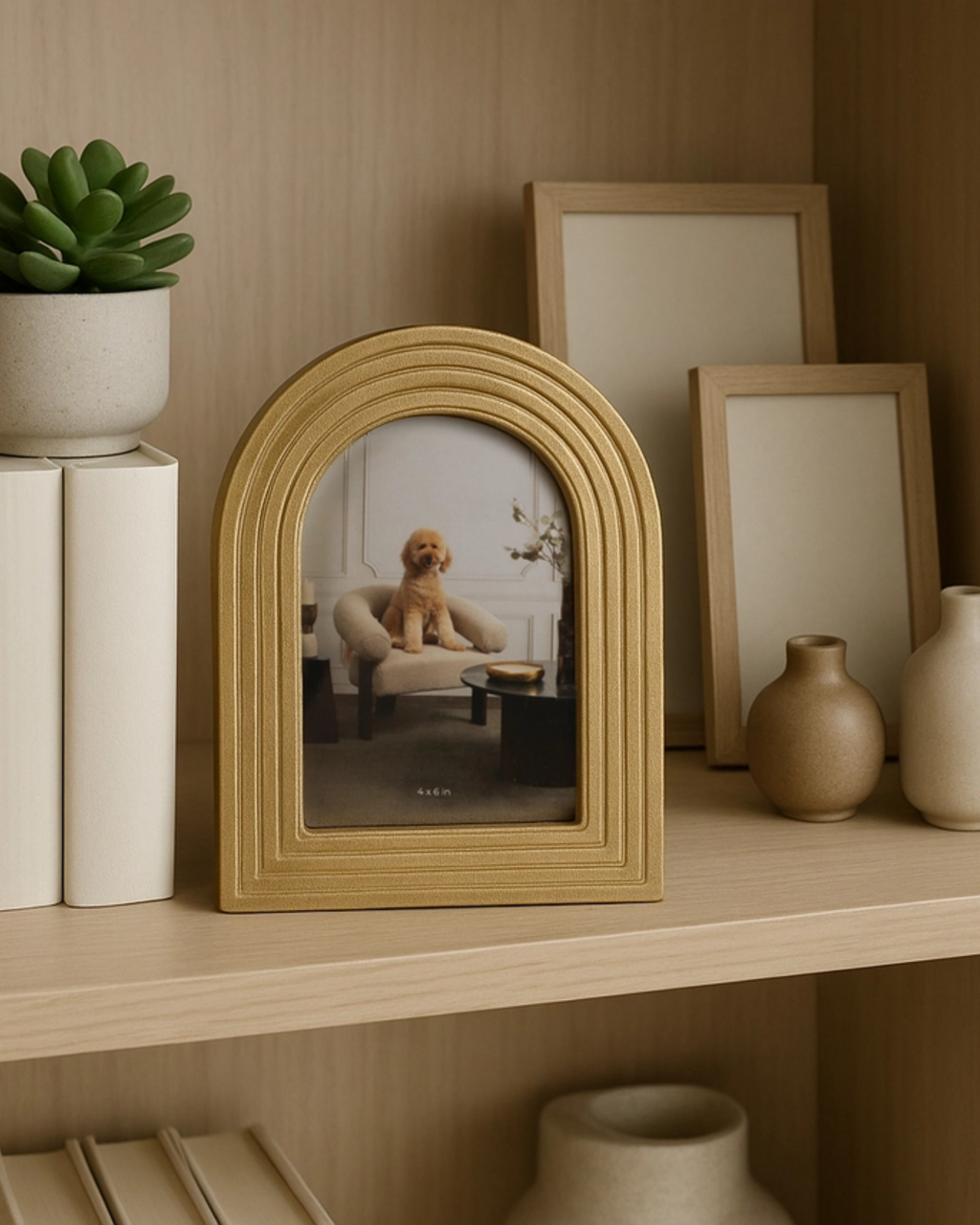 Photo Frame - Gold Polyresin Timeless Arches, 4x6 in.