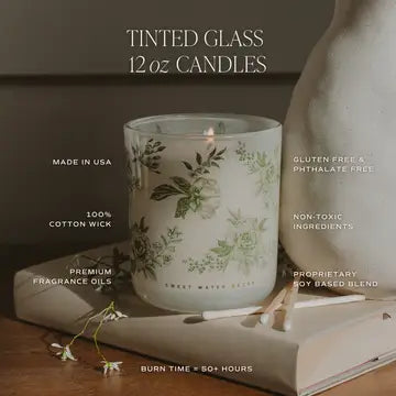 Green Delft Candle