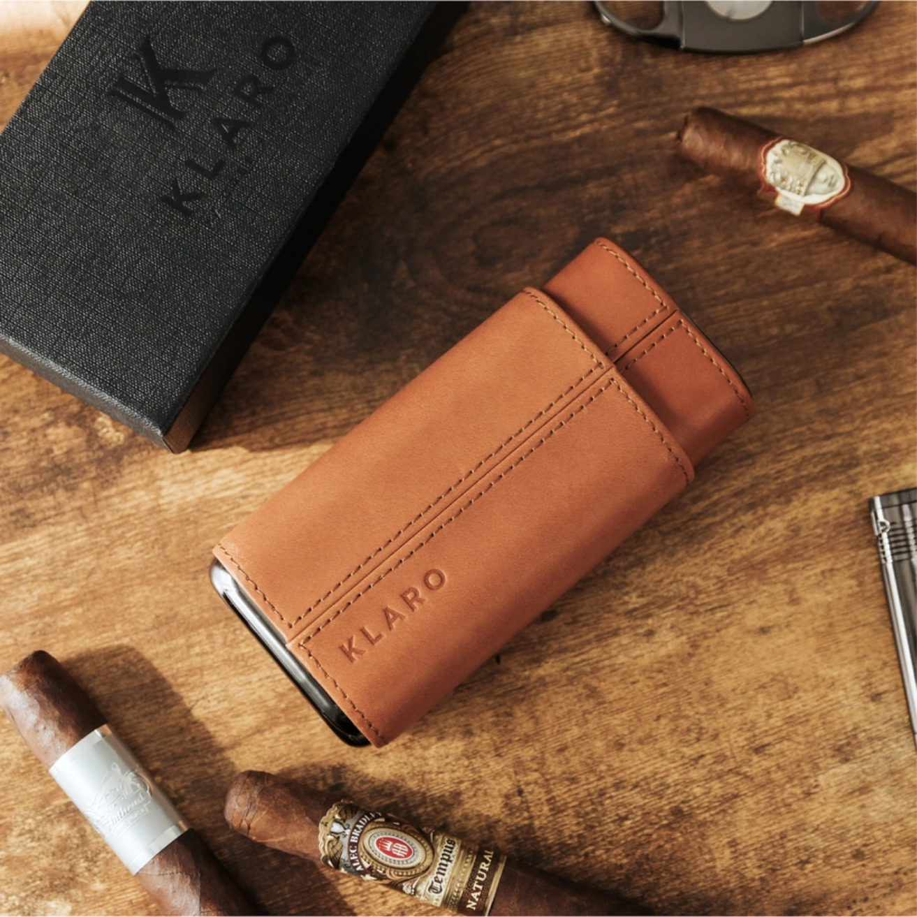 Premium 3-Cigar Travel Case