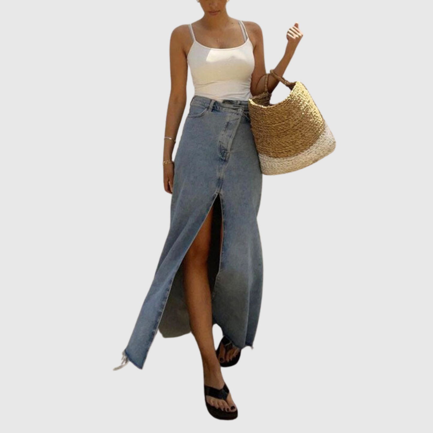 Long Denim Skirt