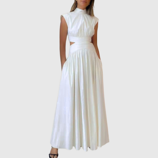 Sleeveless Hollow Collar Maxi Dress