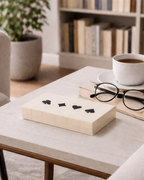 Table Game - White/Black Wood Casual Cards & Dice Box