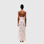 Floral See-Through Halter Neck Dress