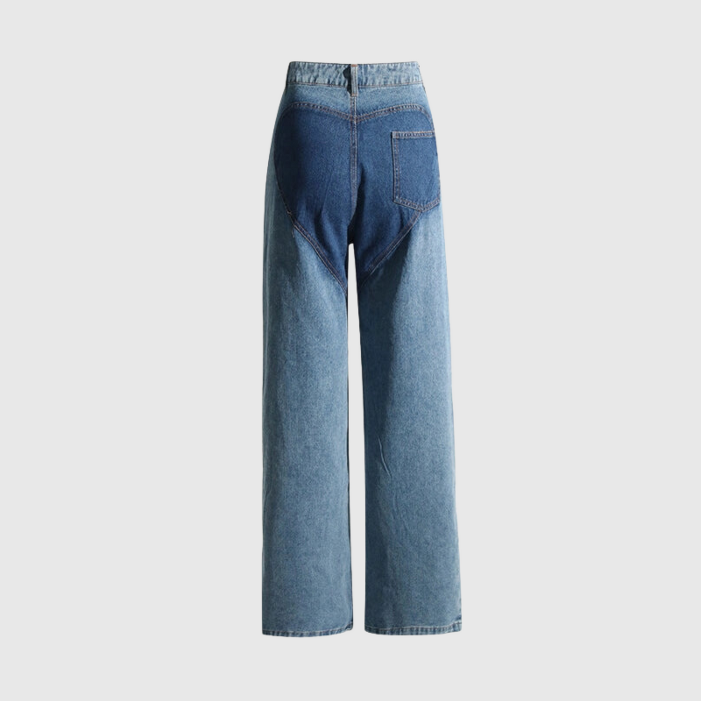 High Waisted Straight Leg Hollow Jean