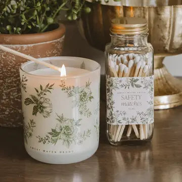 Green Delft Candle