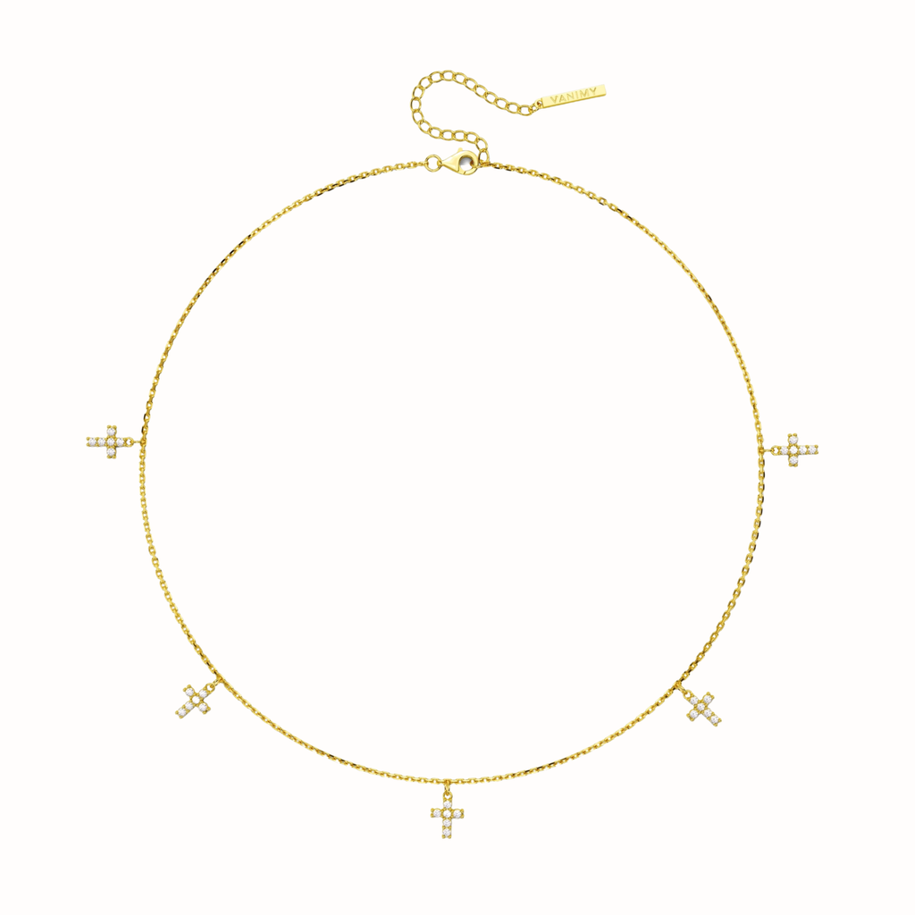 Five Cross Station Necklace