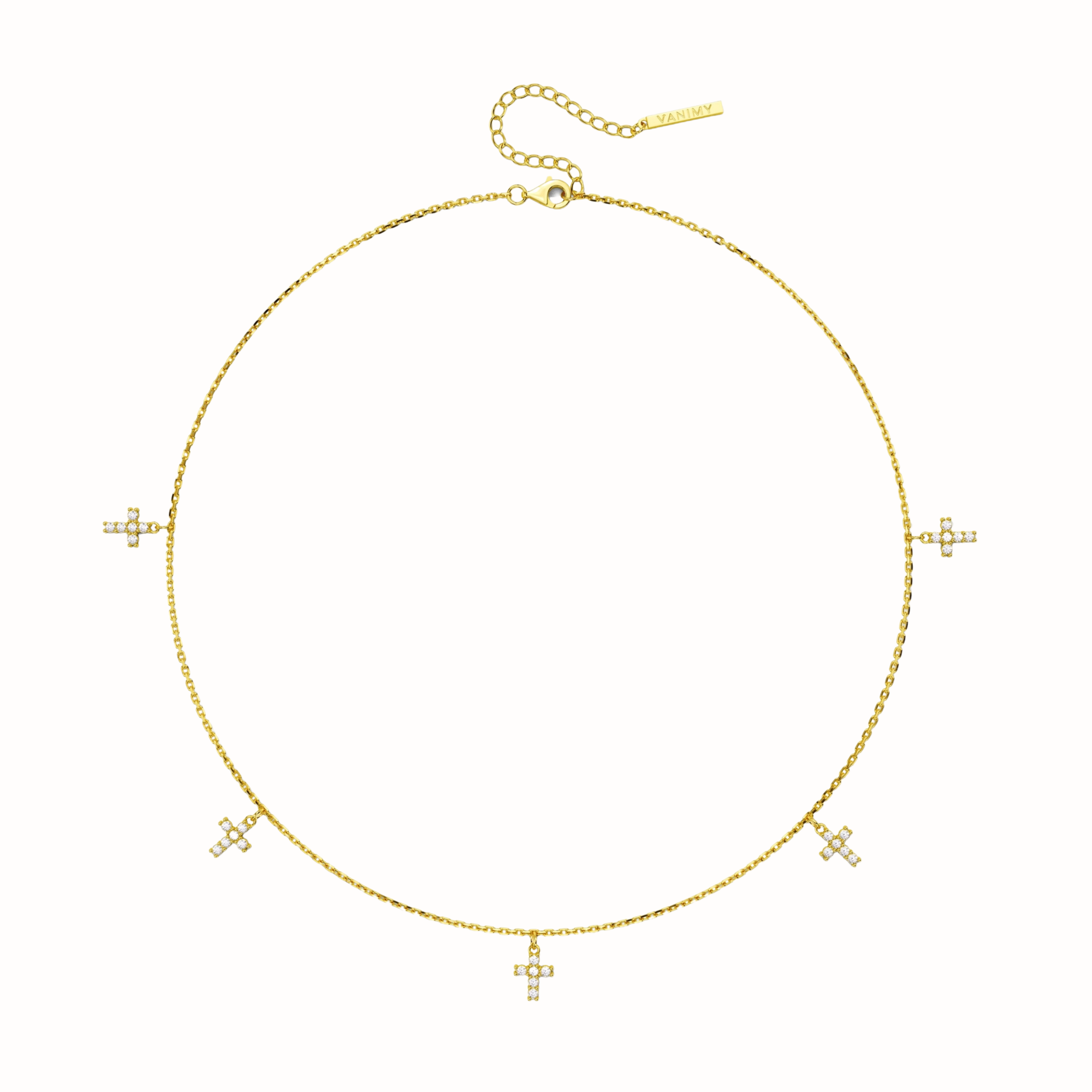 Five Cross Station Necklace