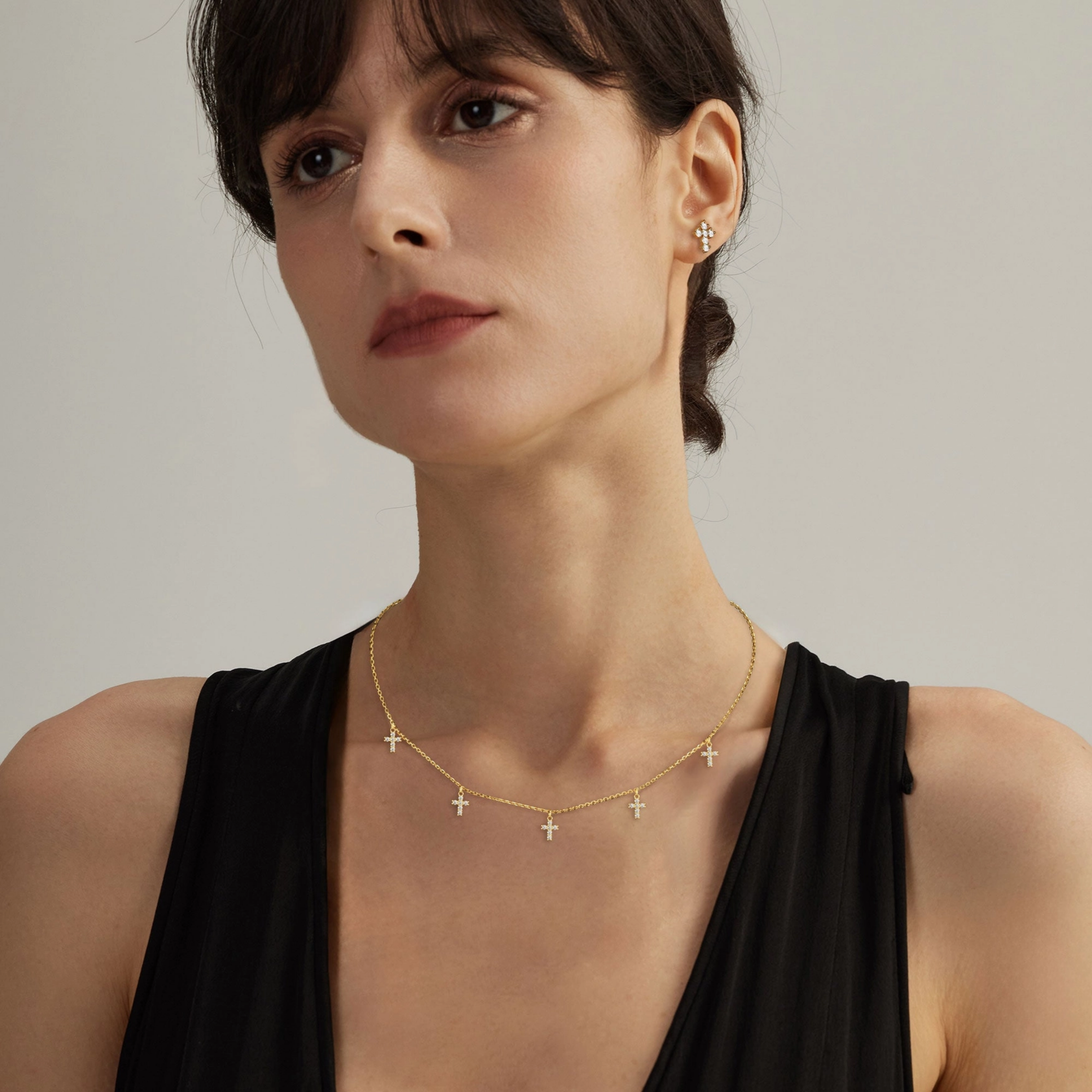 Five Cross Station Necklace