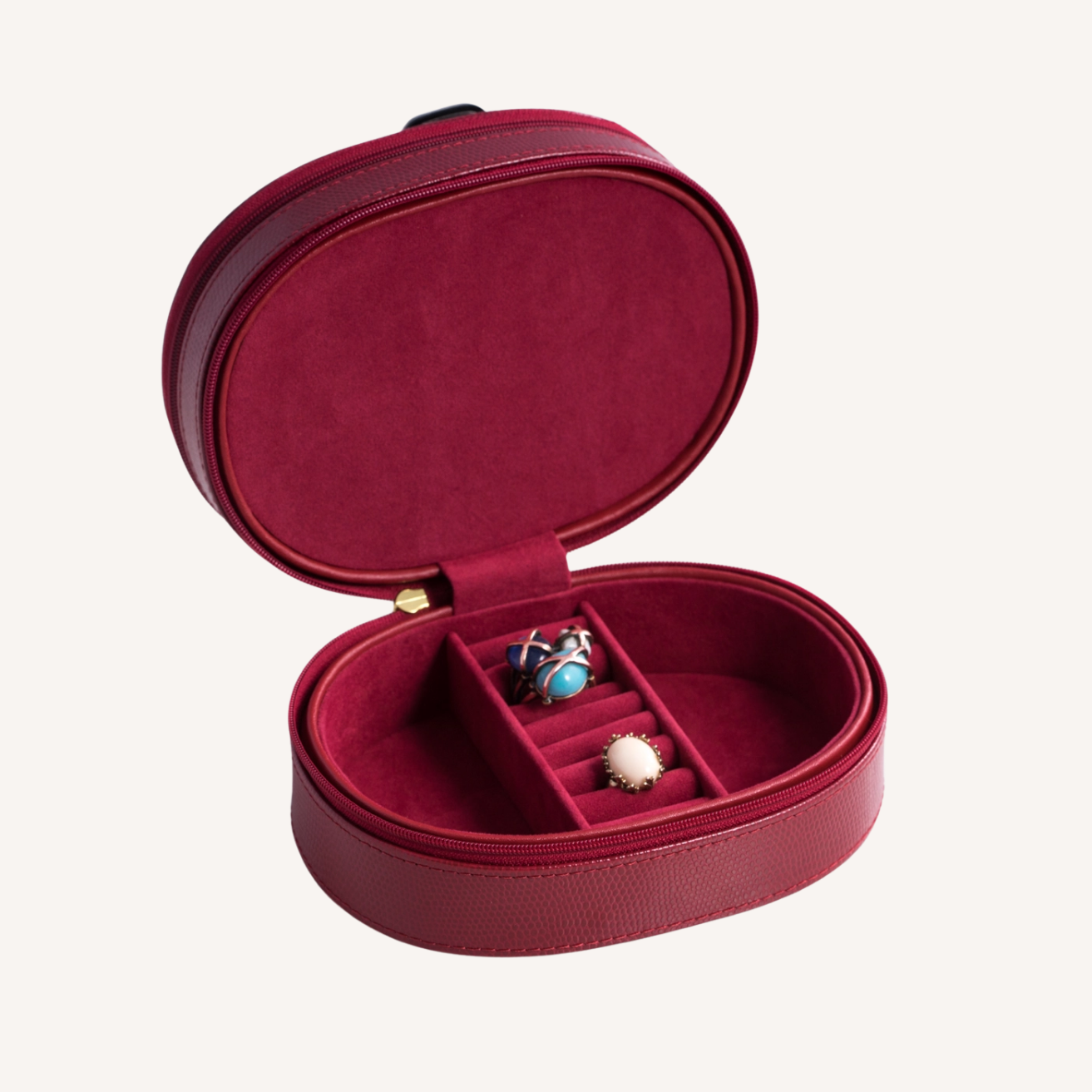 Red Lizard Leather Jewelry Box
