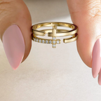 Tiered Cross Ring