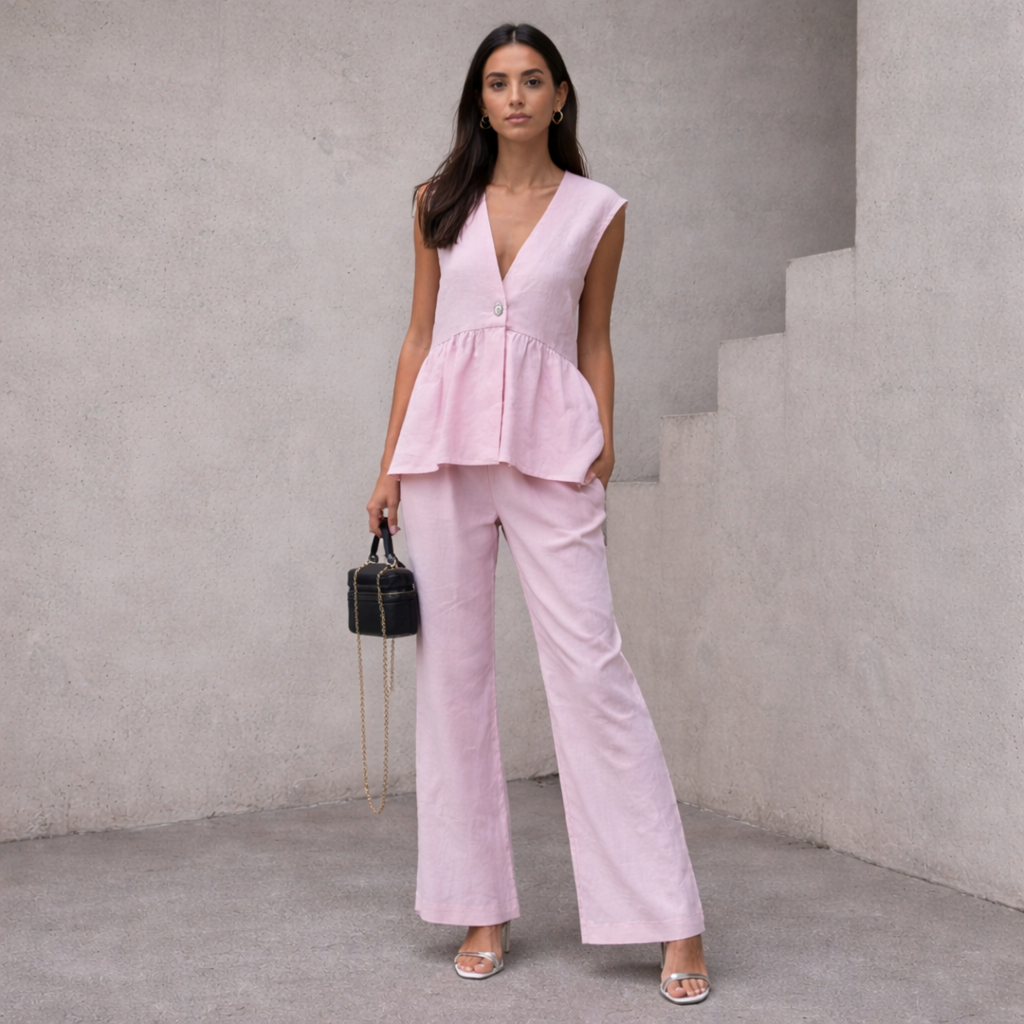 Sleeveless Tank Top and Pant Set