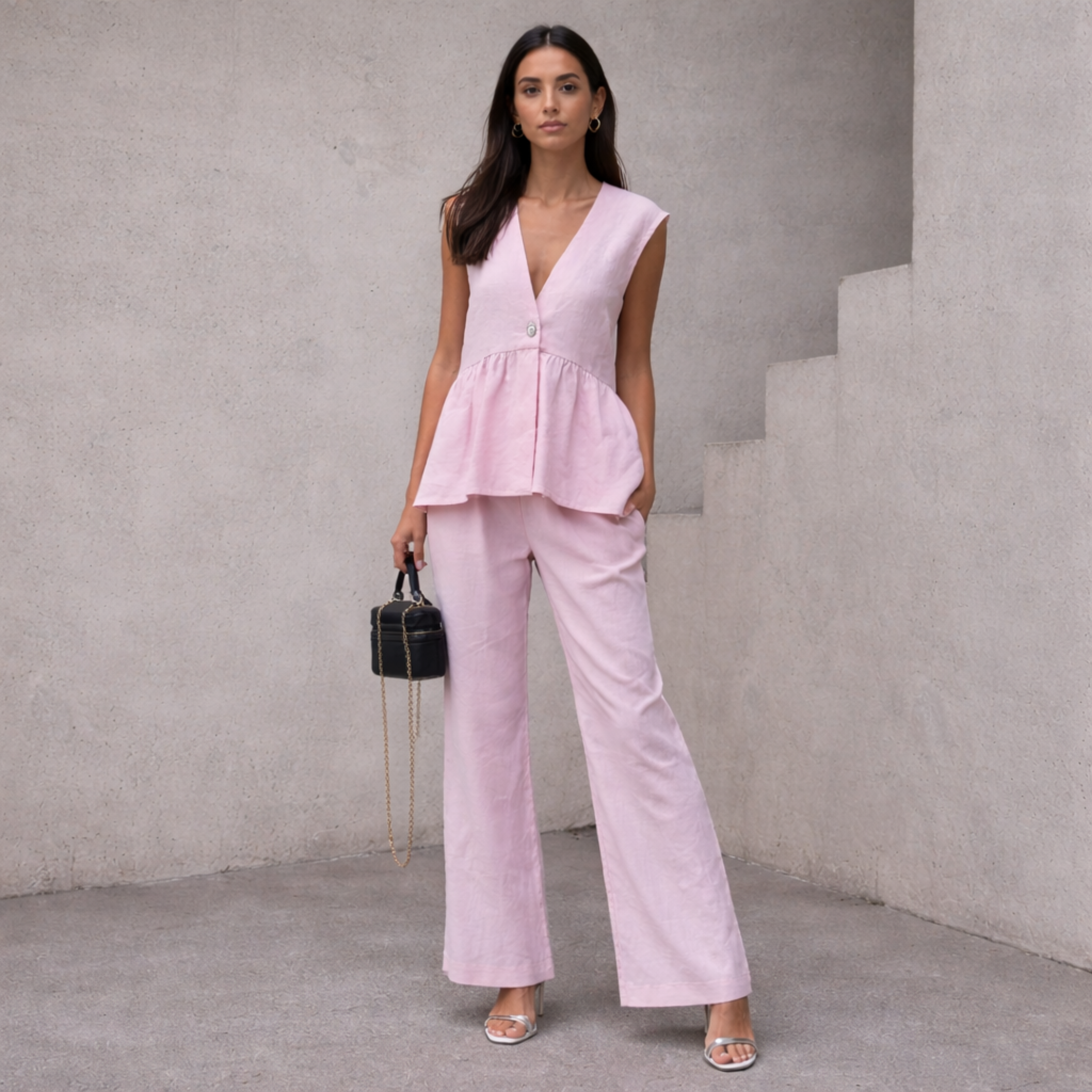 Sleeveless Tank Top and Pant Set