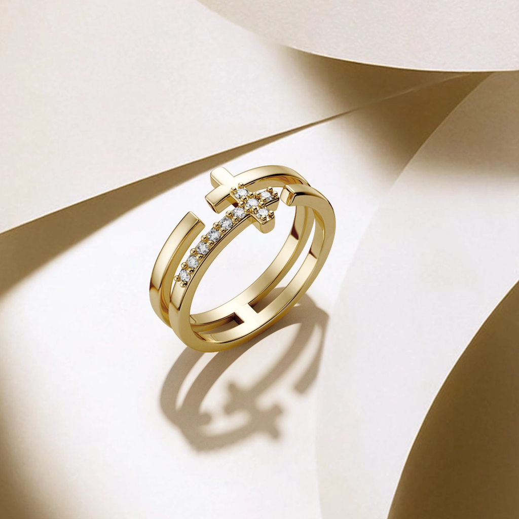 Tiered Cross Ring