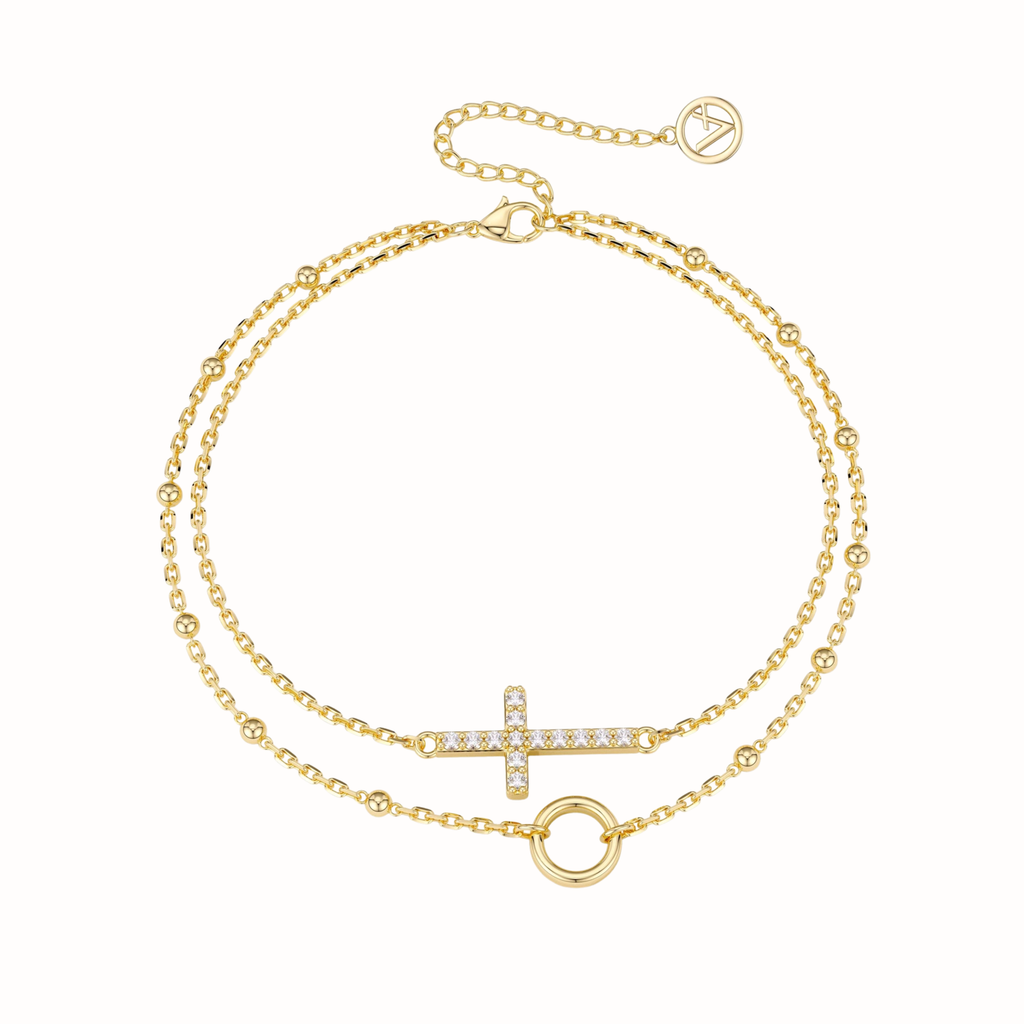 Gold Layered Cross Bracelet
