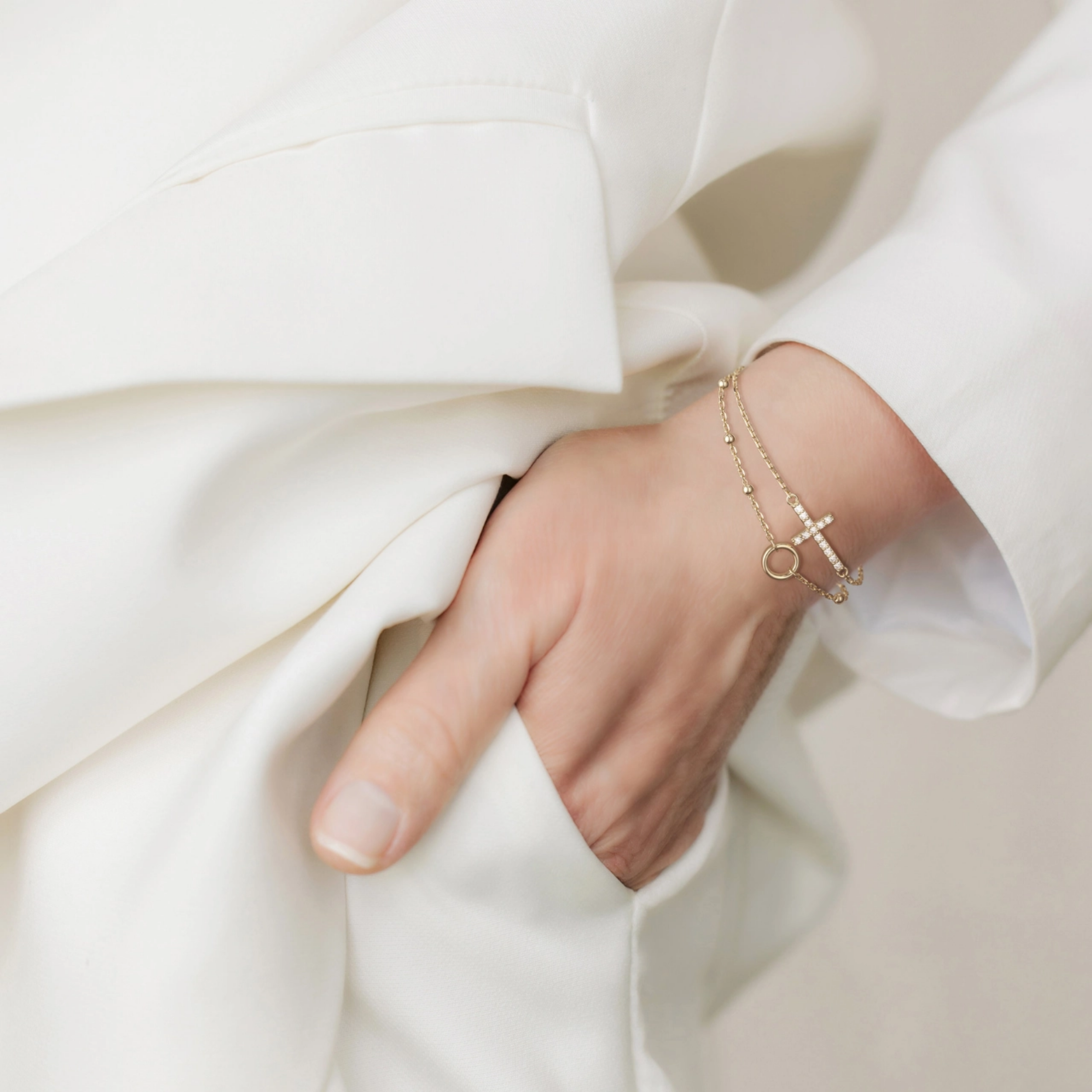 Gold Layered Cross Bracelet