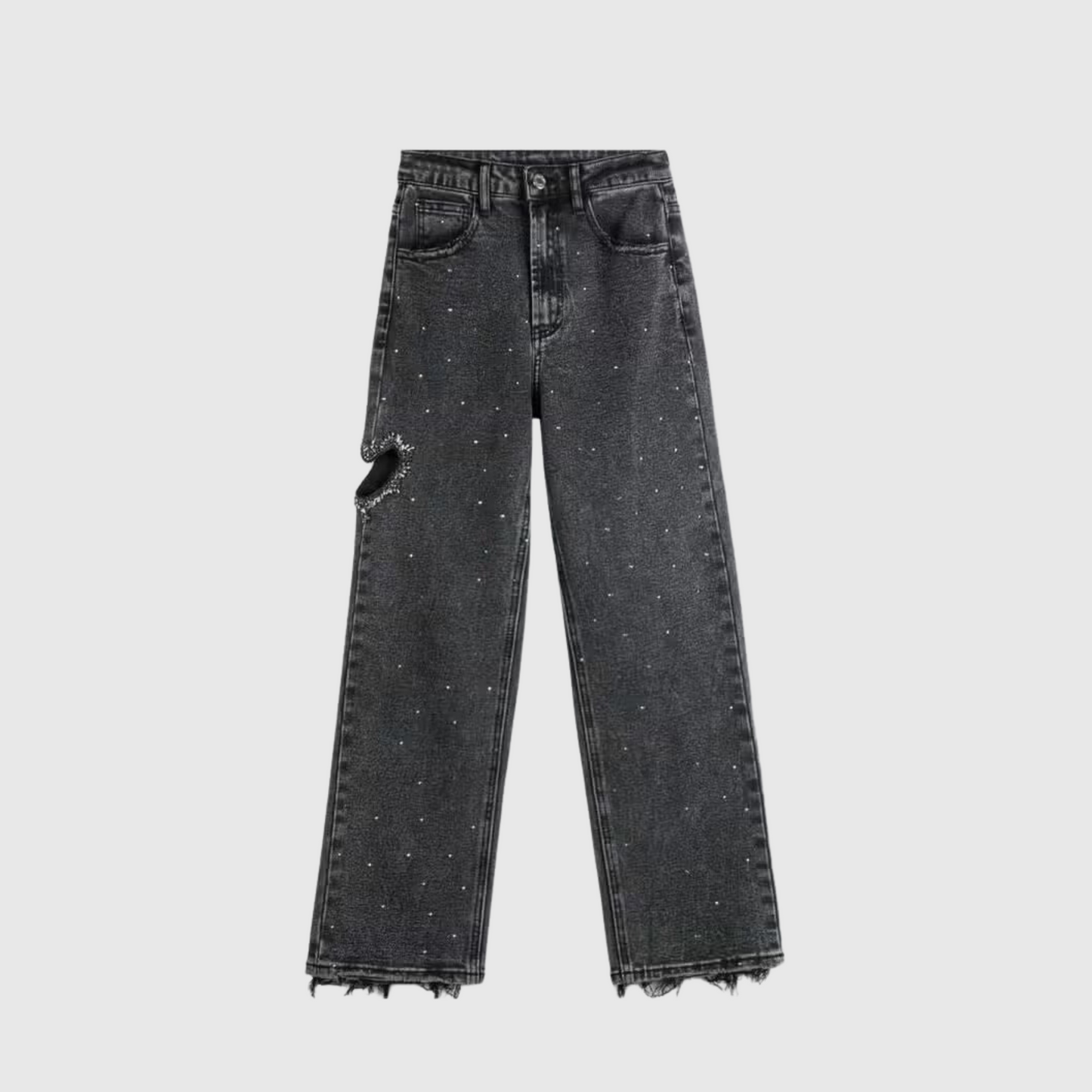 Heart Diamond Straight-Leg Jean