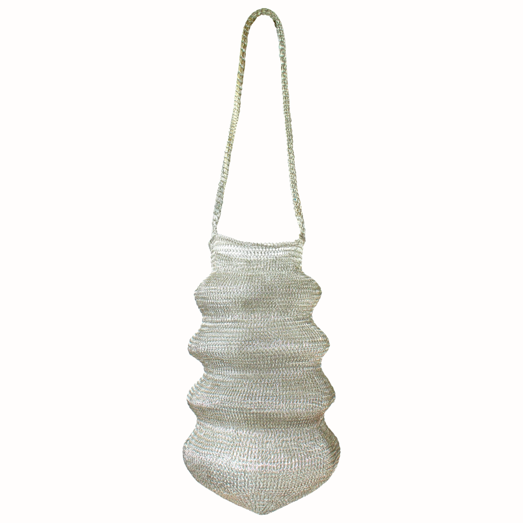 Shell Handwoven Wire Bag in Silver