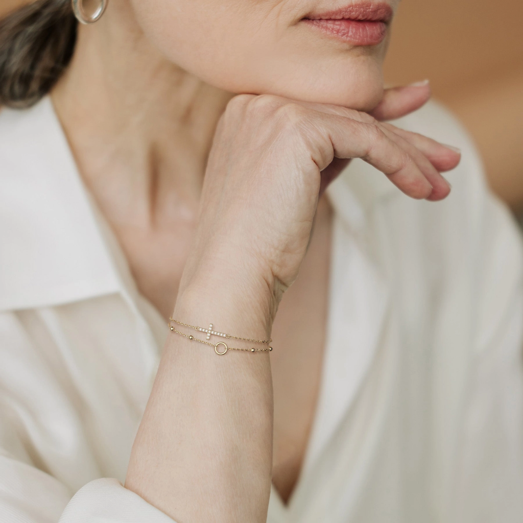 Gold Layered Cross Bracelet