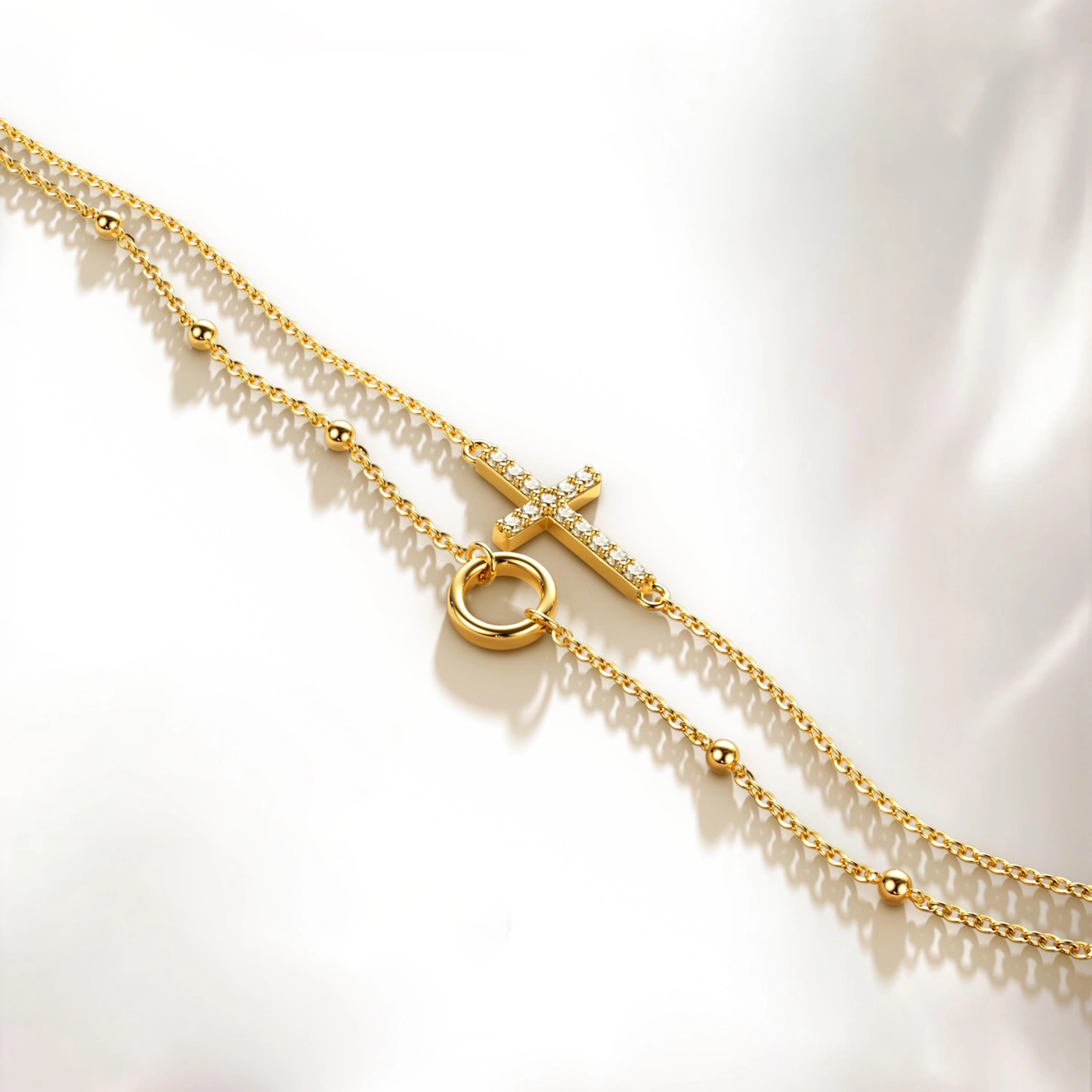 Gold Layered Cross Bracelet