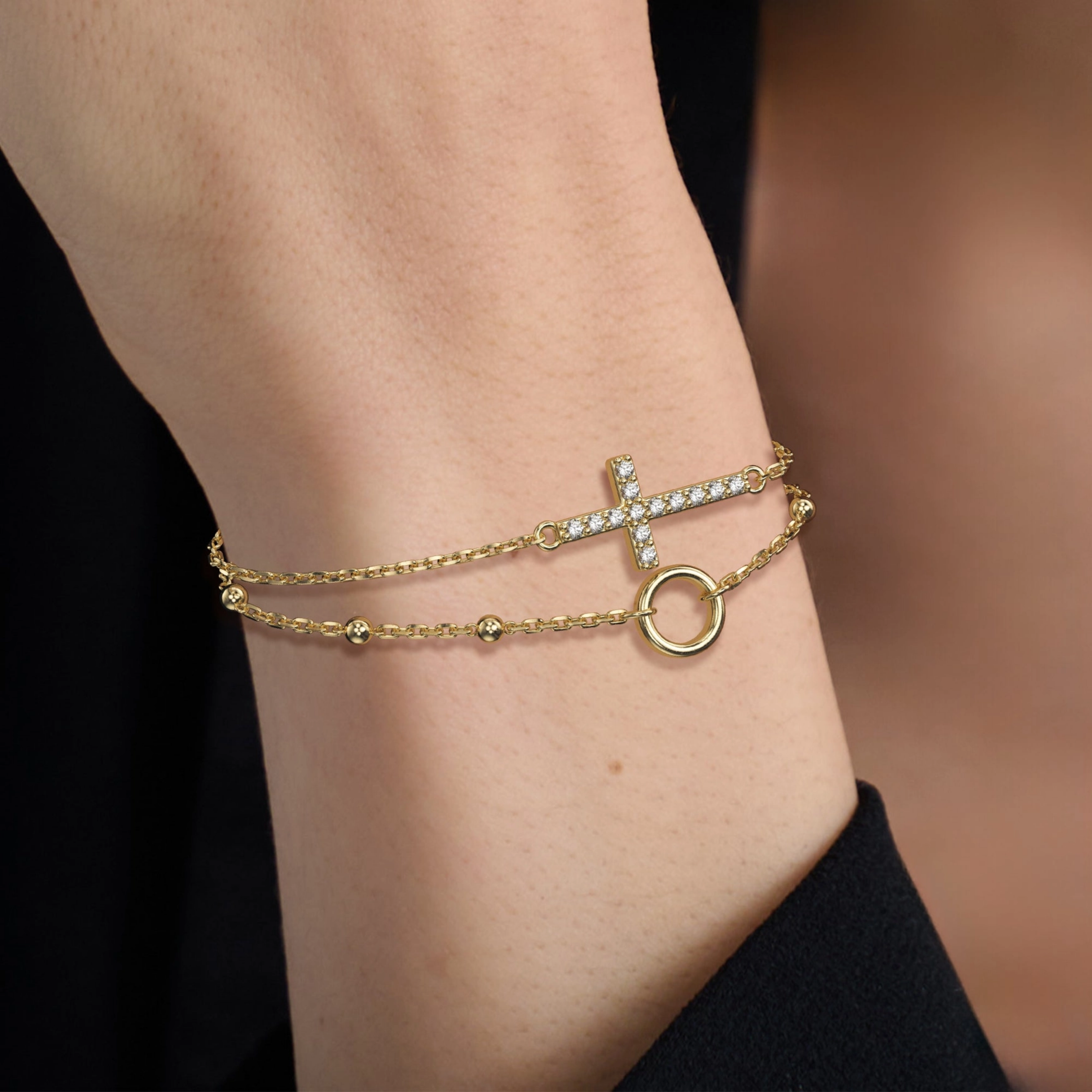 Gold Layered Cross Bracelet