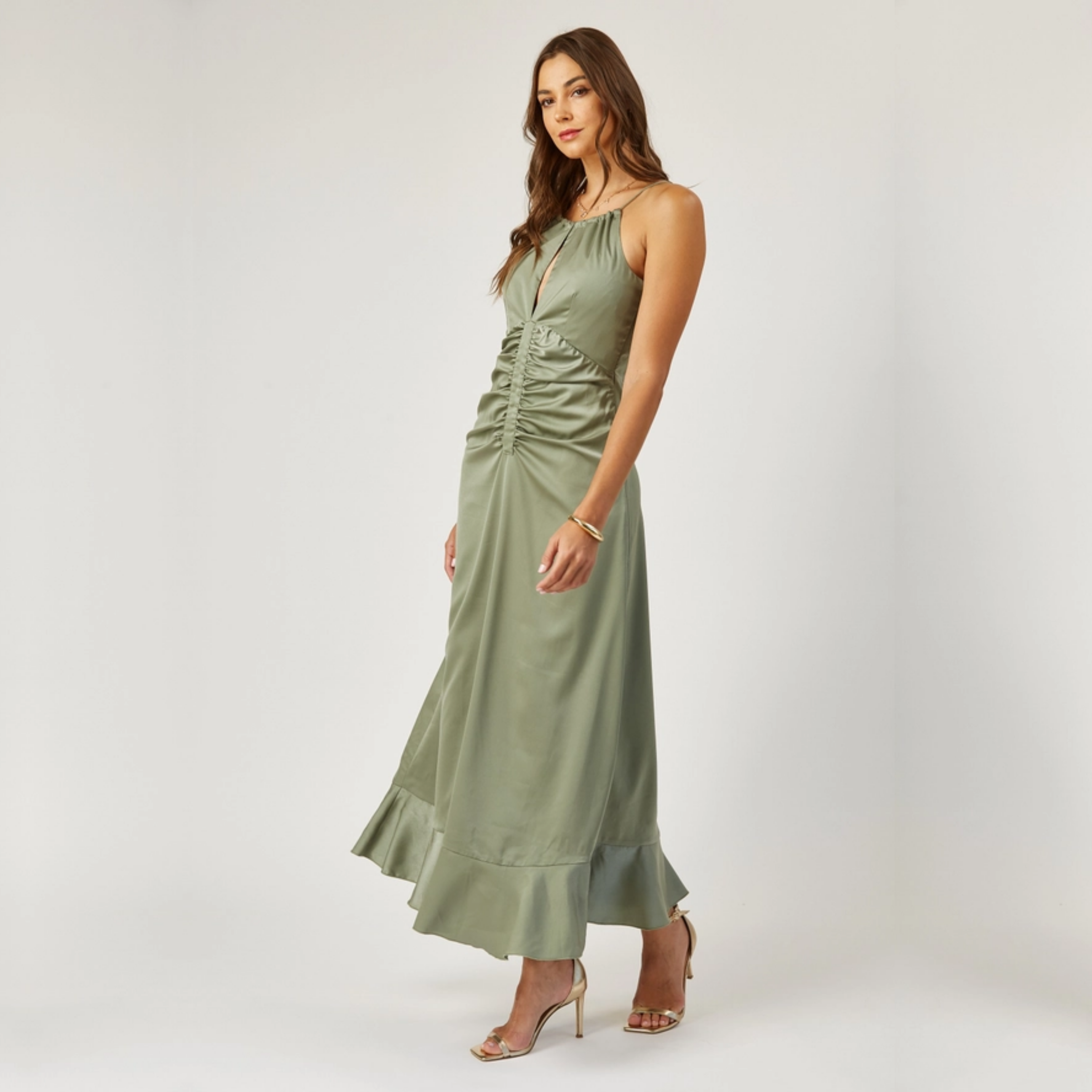 Arya Cinched Front Halter Dress