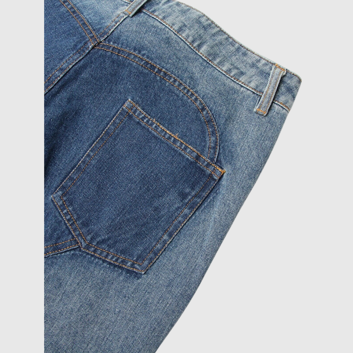 High Waisted Straight Leg Hollow Jean