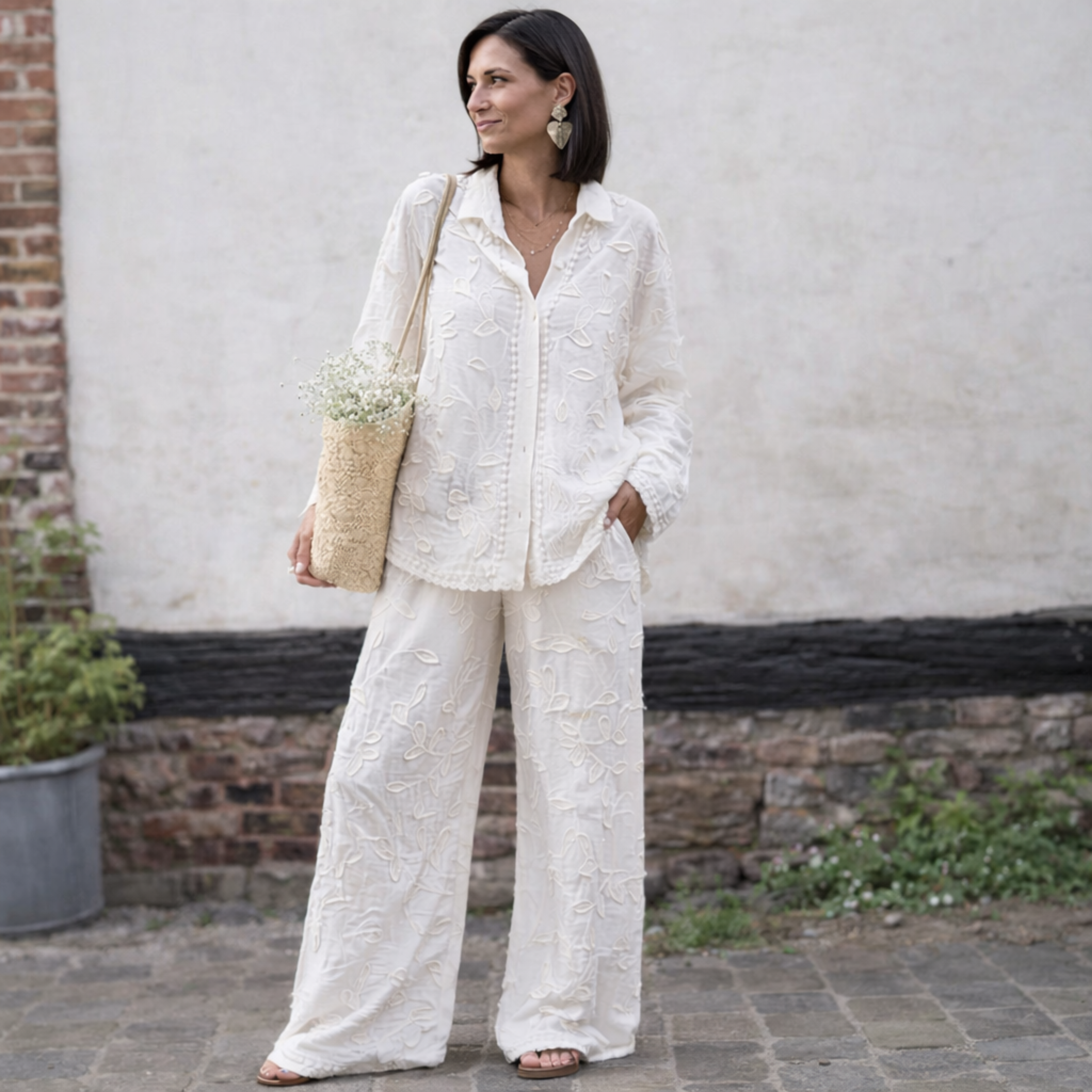 Sheer Jacquard Set