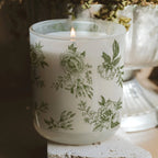 Green Delft Candle