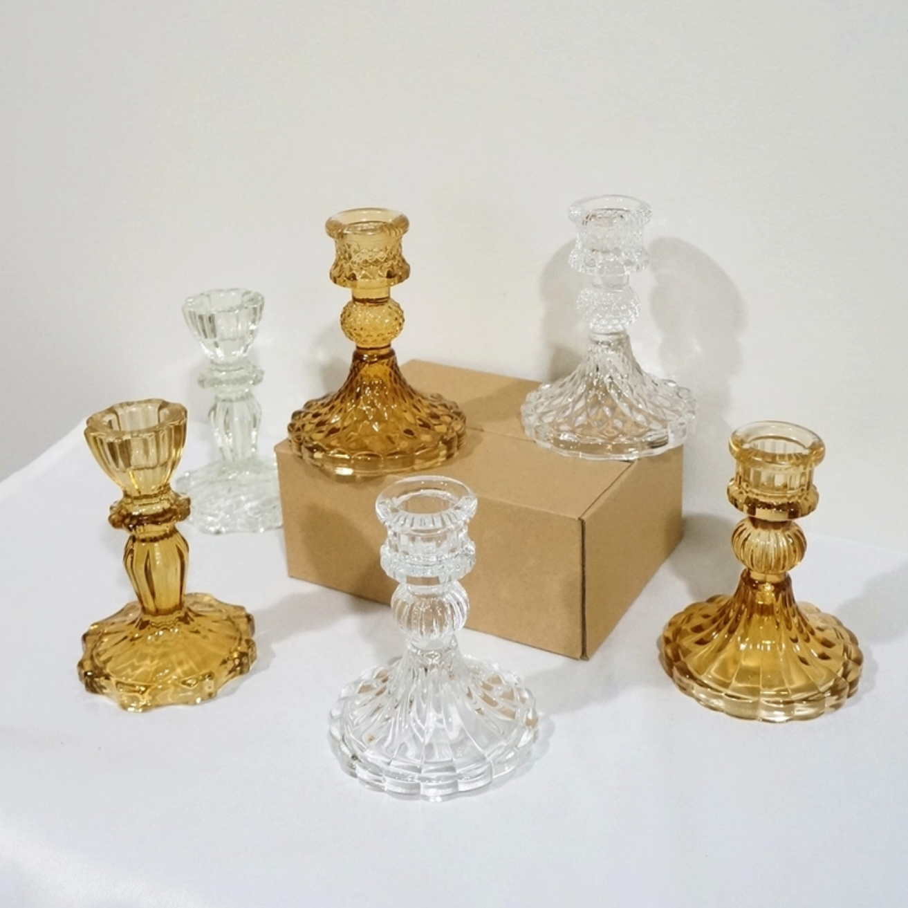 Glass Candlestick Holder