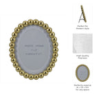 Photo Frame - Gold Glass Matted Round Beaded, 7x9 in.