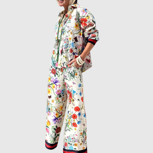 Floral Printed Casual Shirt Trouser Set