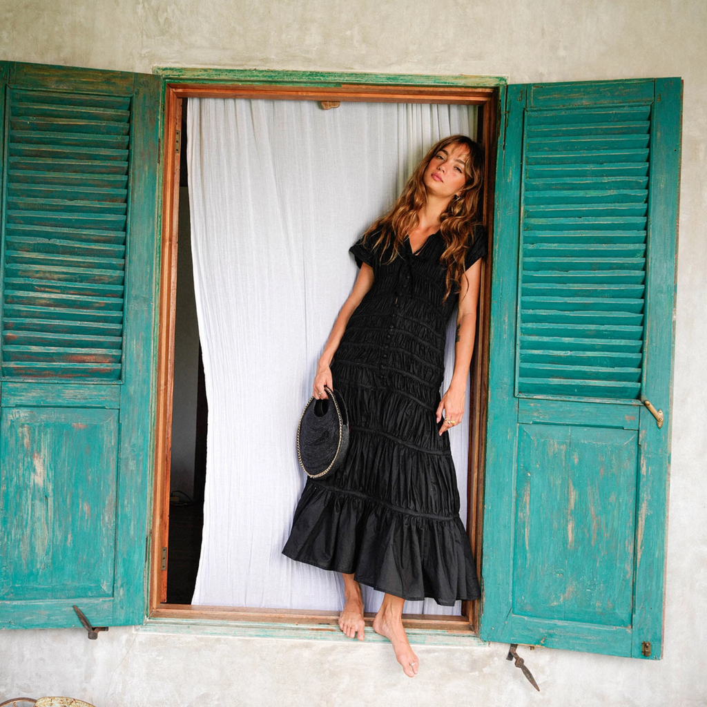 Solo Fig Mini Jute Bag with Gold Chain